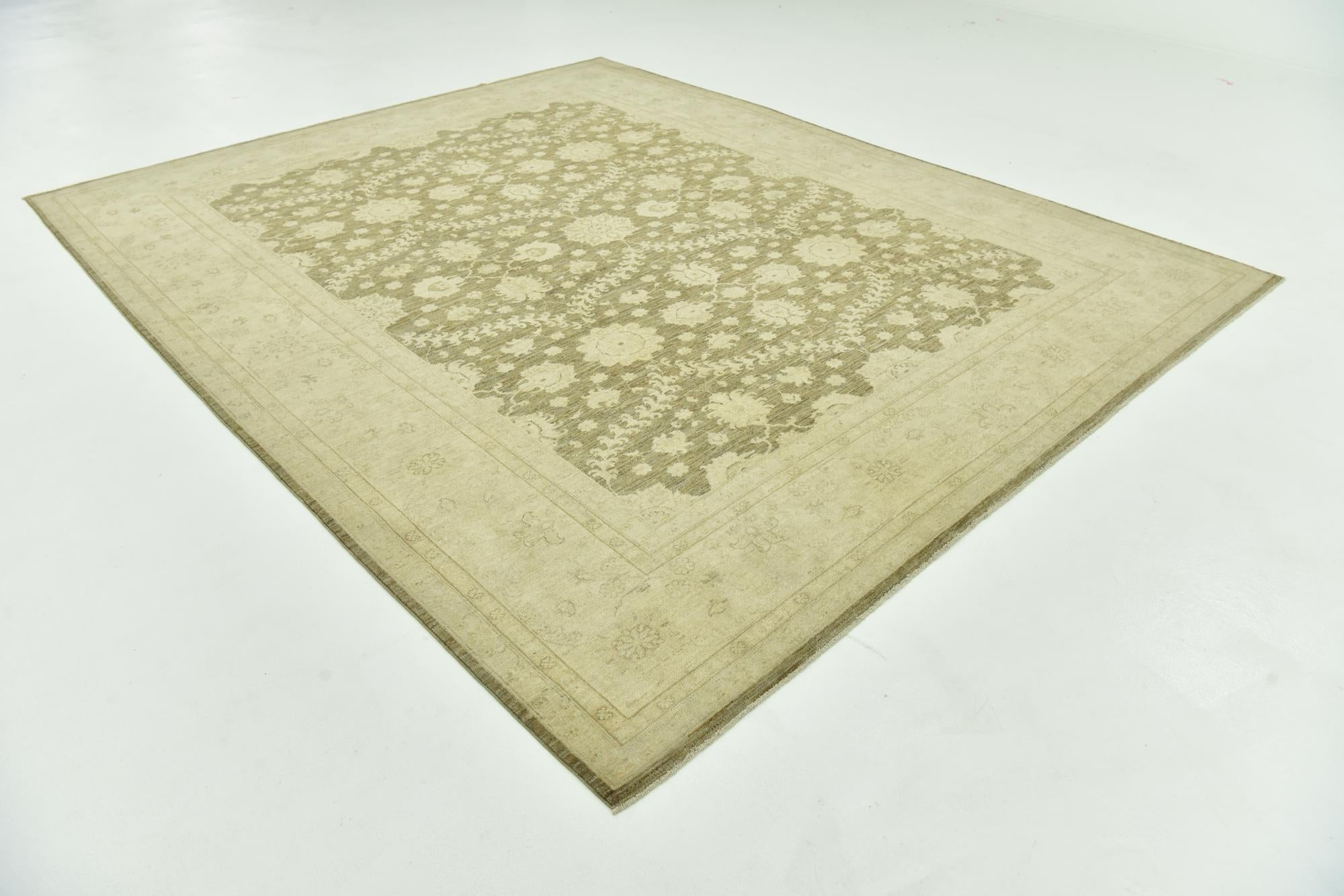 8' 10 x 11' Hand Knotted Peshawar Ziegler Rug