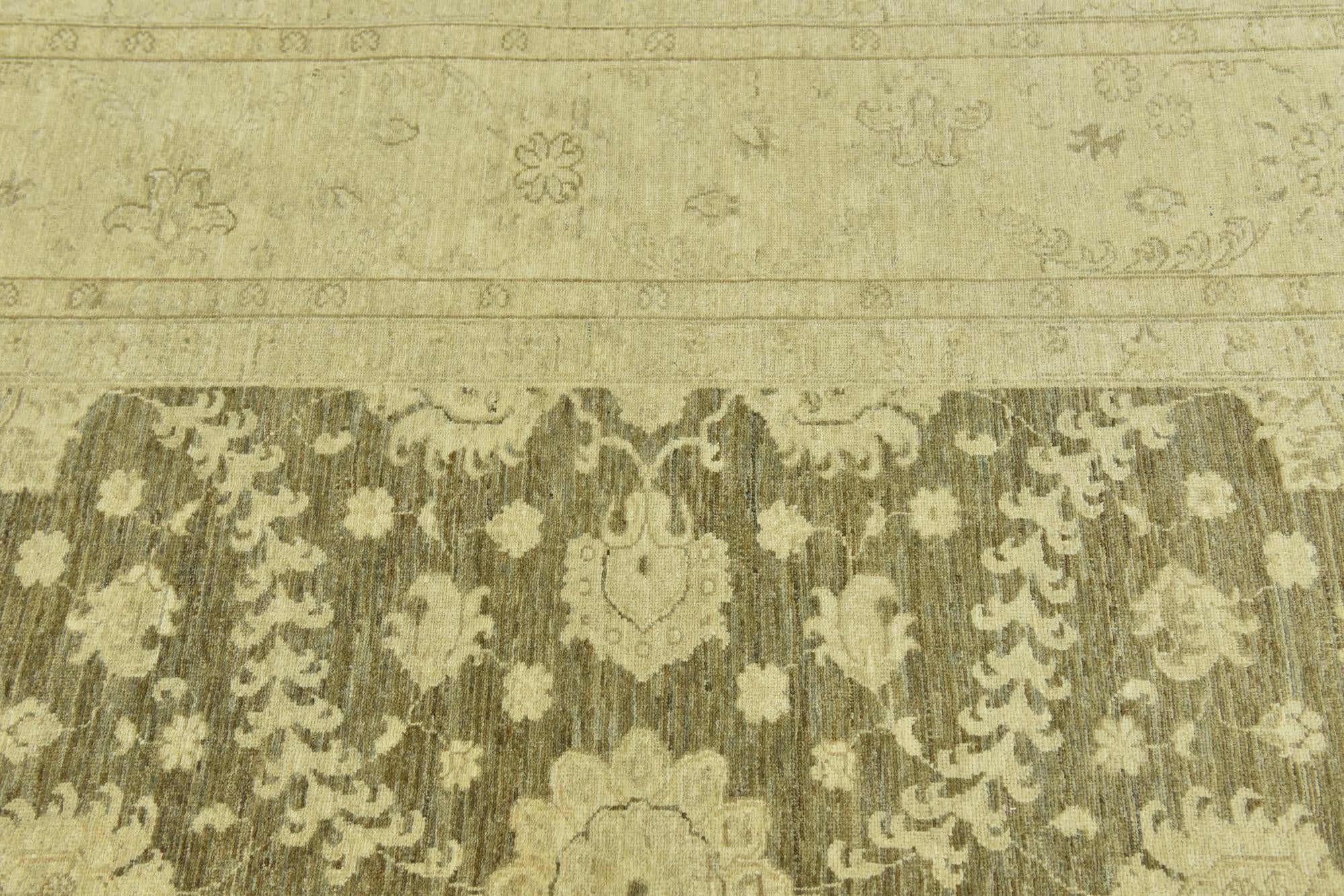 8' 10 x 11' Hand Knotted Peshawar Ziegler Rug