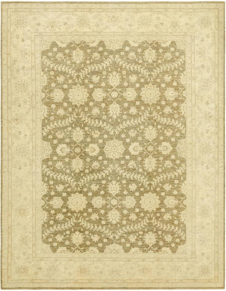 Detail image of 8' 10 x 11' Hand Knotted Peshawar Ziegler Rug