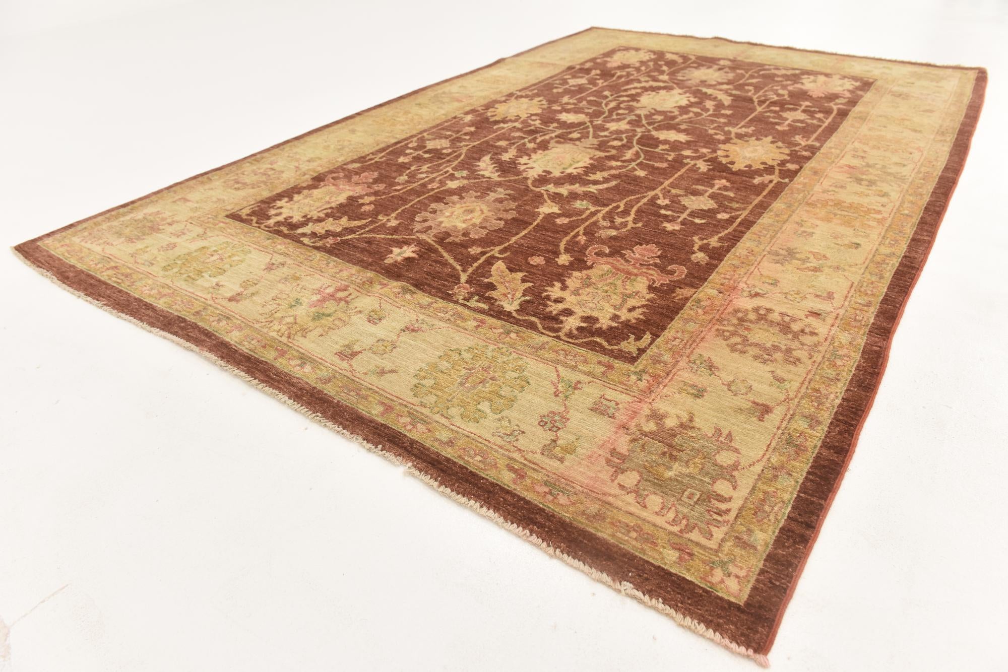 5' 7 x 8' 10 Hand Knotted Peshawar Ziegler Rug