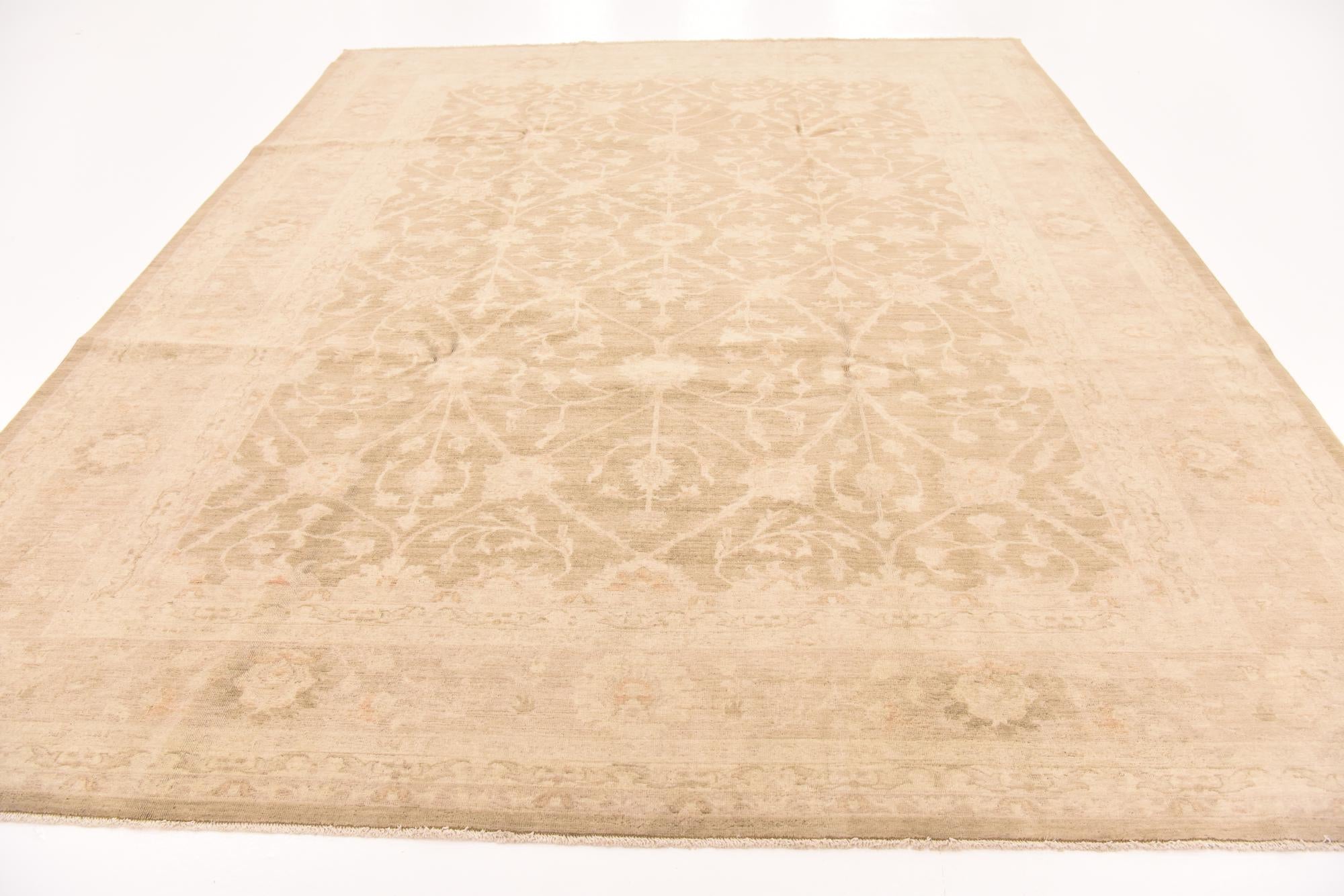 9' x 11' Hand Knotted Peshawar Ziegler Rug
