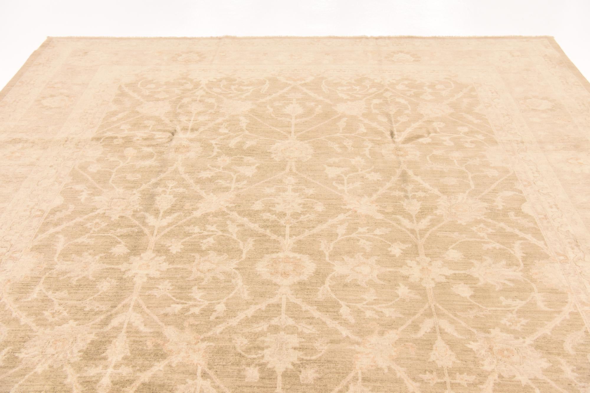 9' x 11' Hand Knotted Peshawar Ziegler Rug