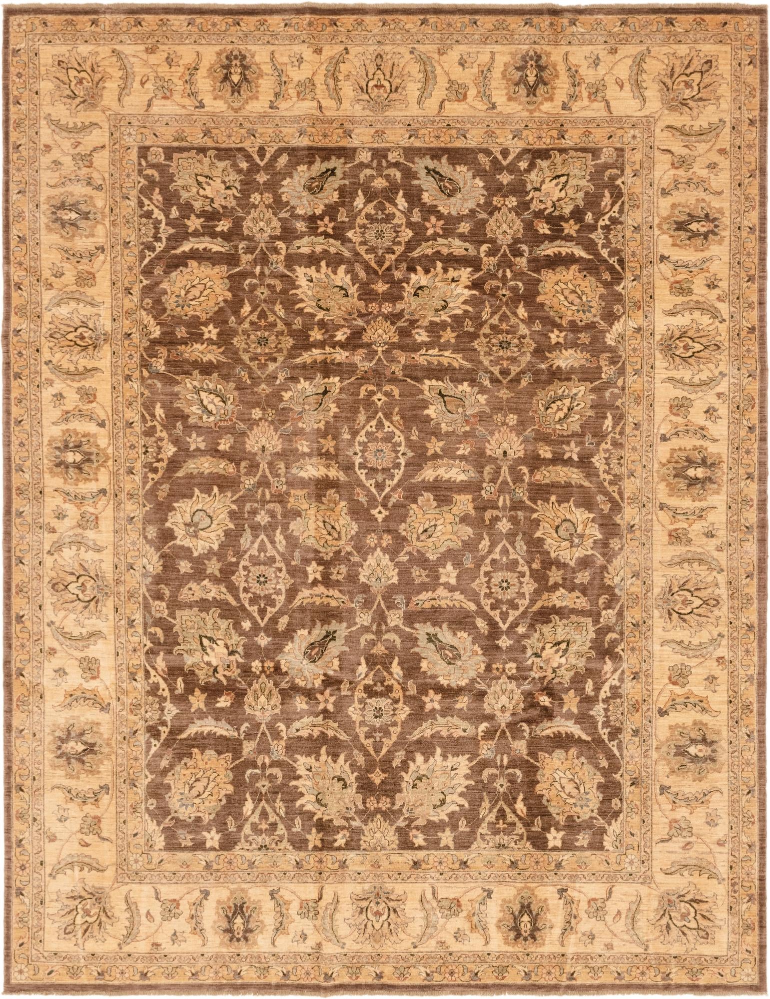 9' x 11' 6 Hand Knotted Peshawar Ziegler Rug