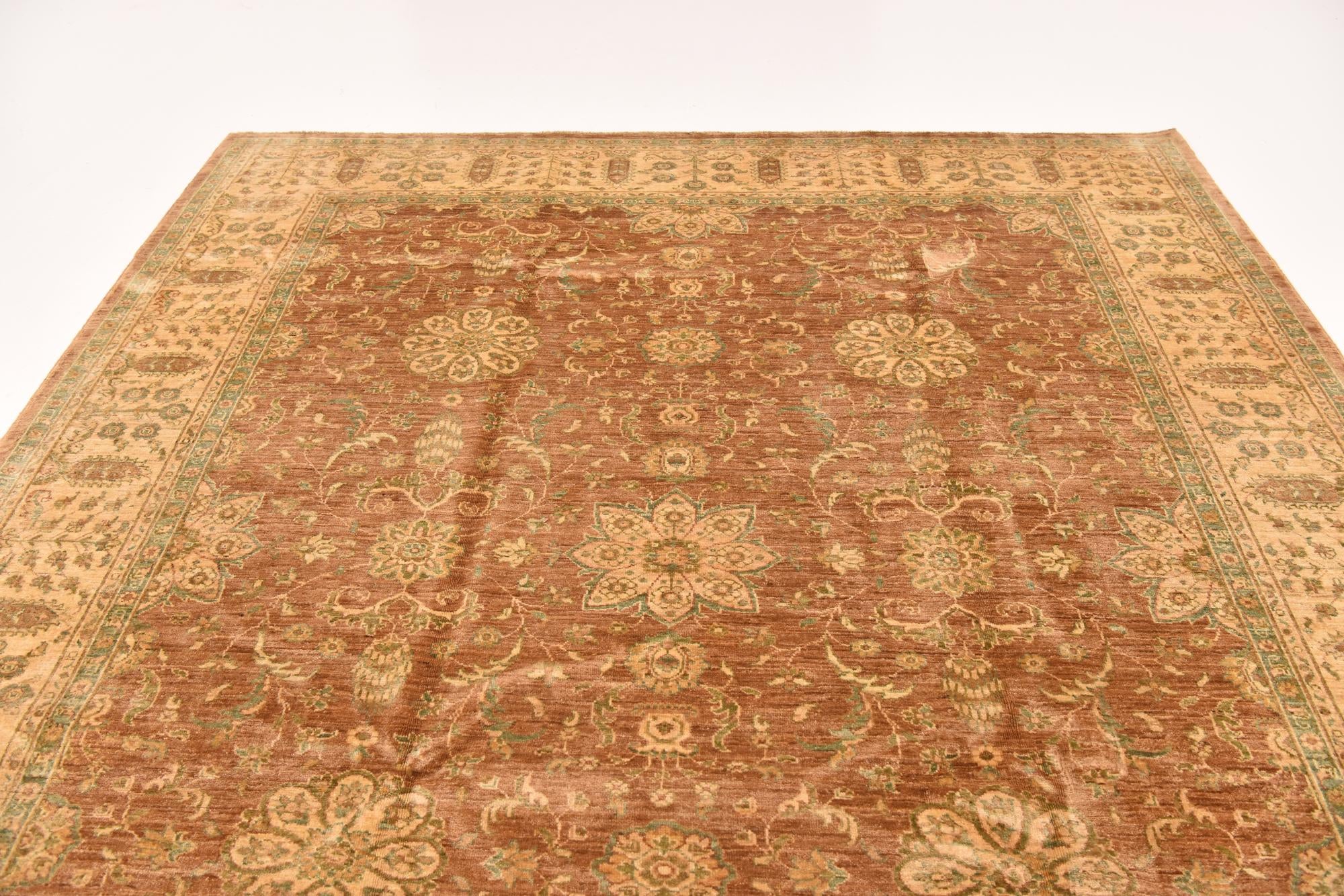 250cm x 285cm anudado a mano Peshawar Ziegler Alfombra