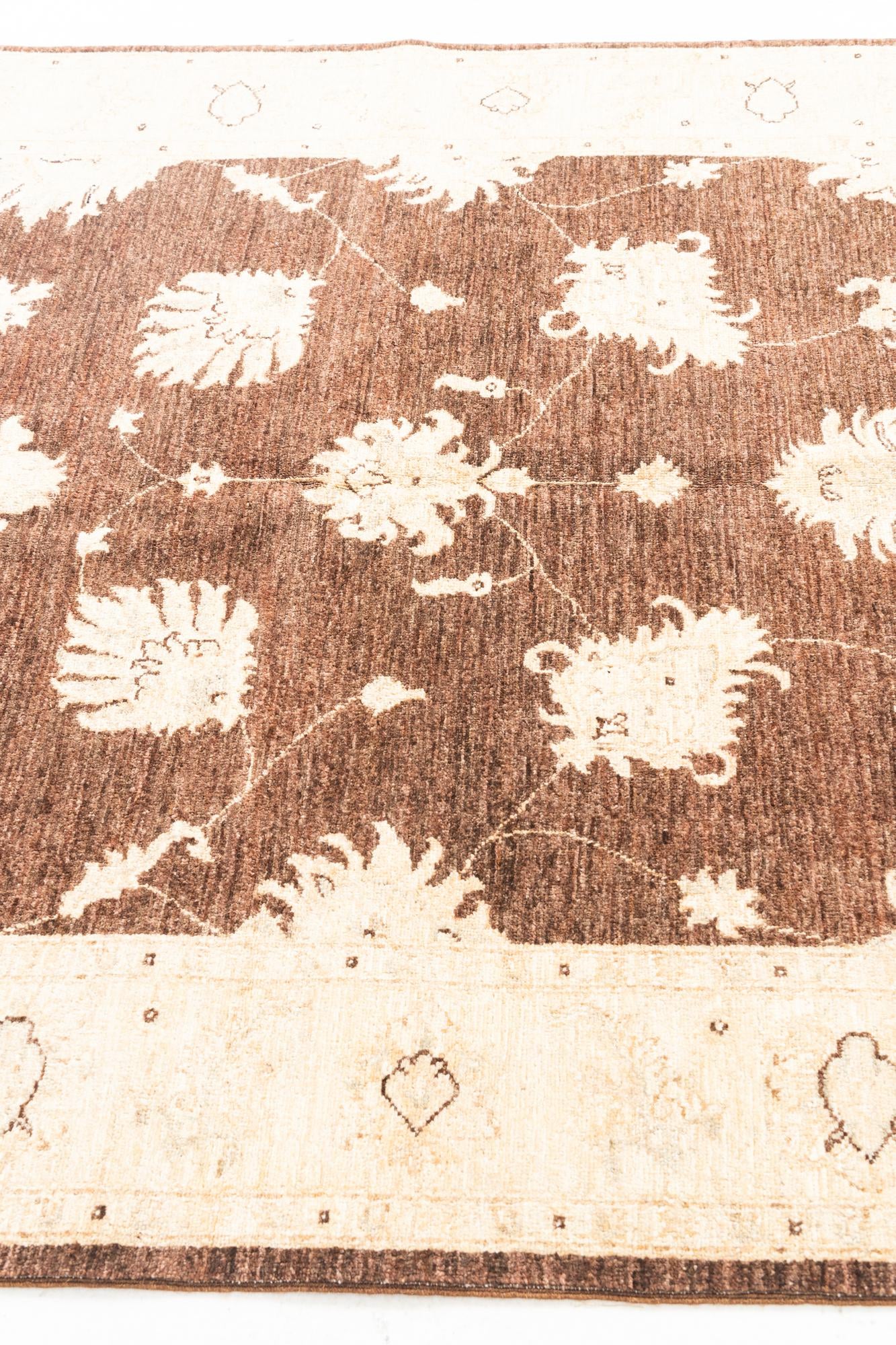 4' 8 x 7' Hand Woven Peshawar Ziegler Rug