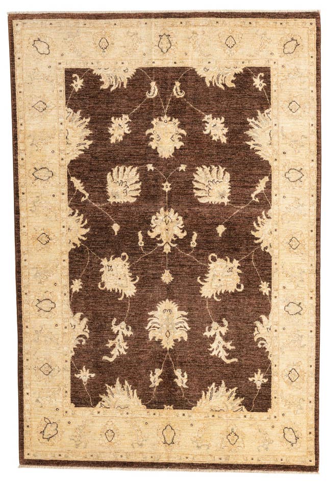 Detail image of 4' 8 x 7' Hand Woven Peshawar Ziegler Rug