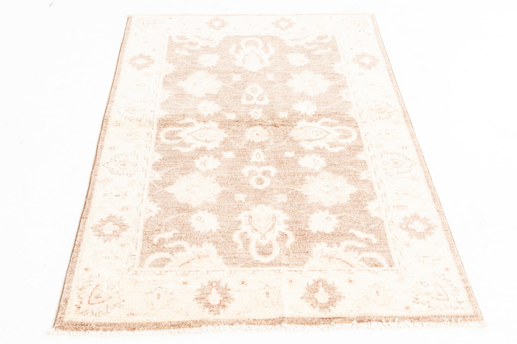 3' 3 x 4' 10 Hand Knotted Peshawar Ziegler Rug