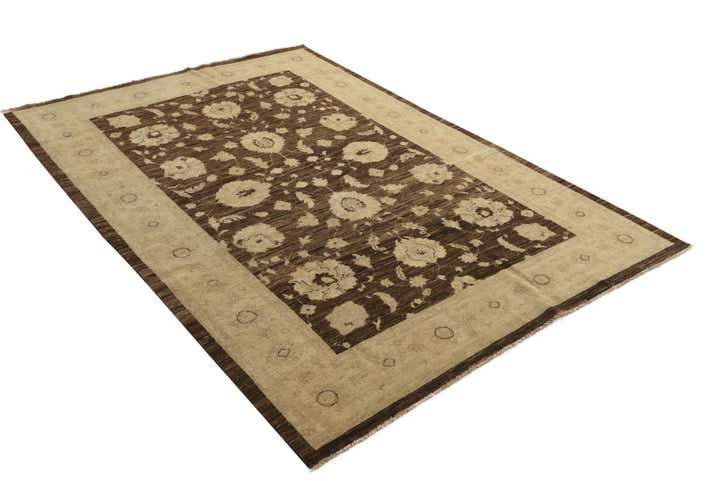 6' 1 x 9' Hand Knotted Peshawar Ziegler Rug