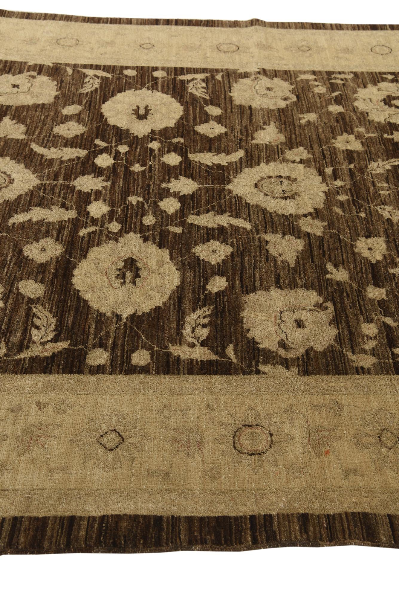 6' 1 x 9' Hand Knotted Peshawar Ziegler Rug