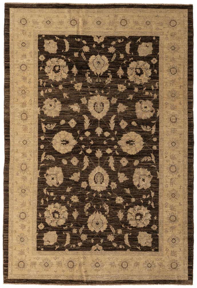 6' 1 x 9' Hand Knotted Peshawar Ziegler Rug