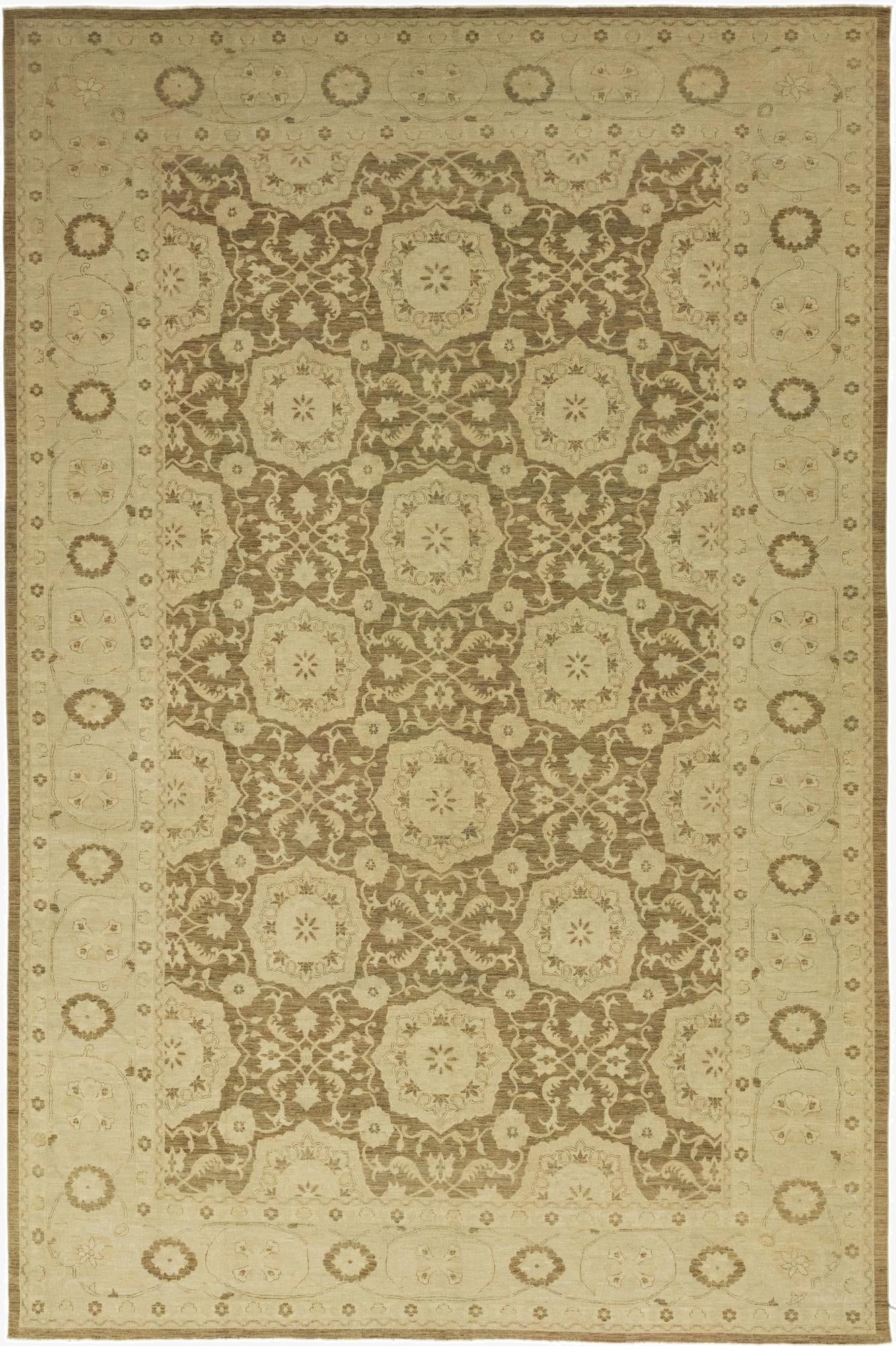 12' 7 x 19' 3  Hand Knotted Peshawar Ziegler Rug