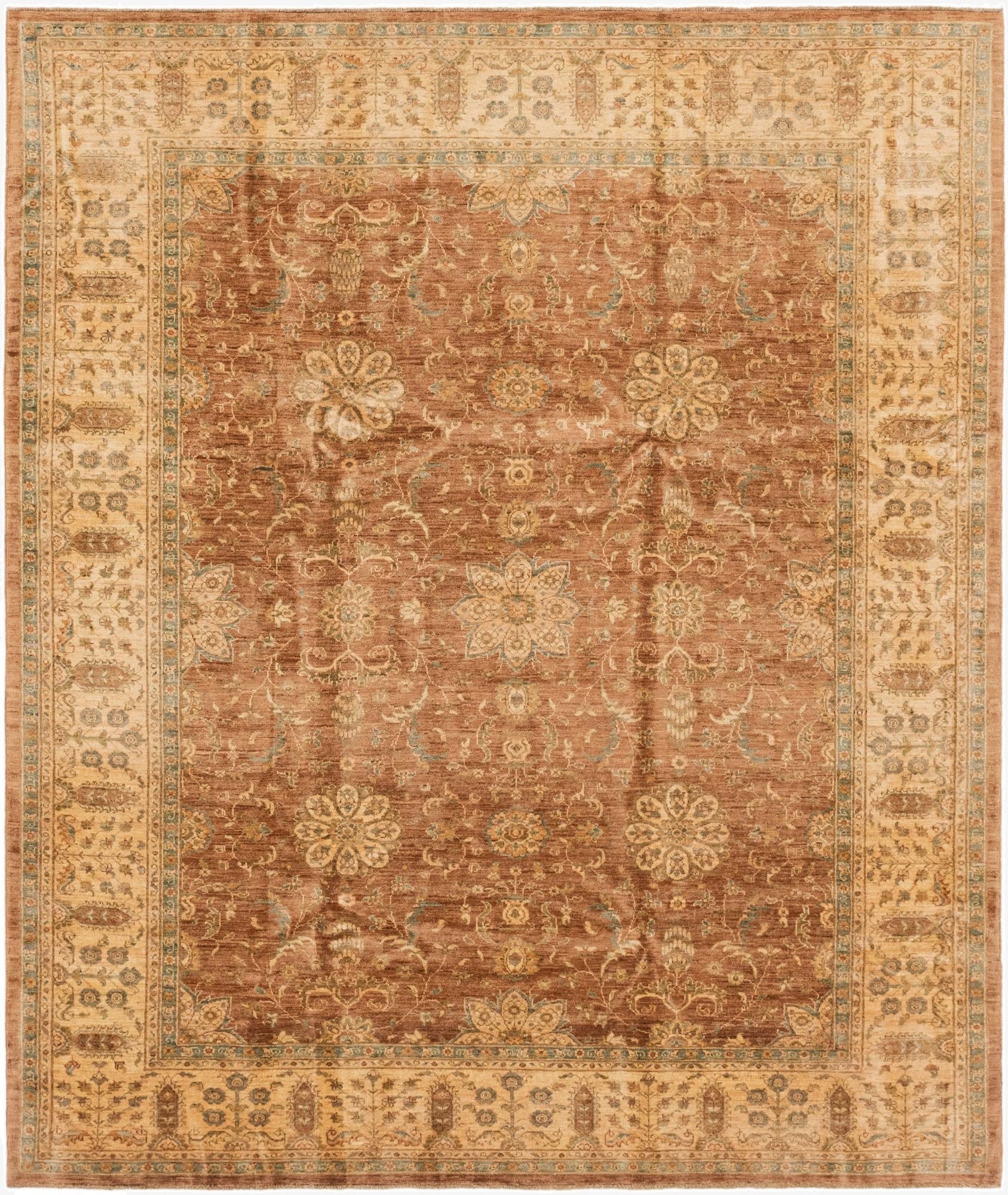 8' 2 x 9' 5  Hand Knotted Peshawar Ziegler Rug