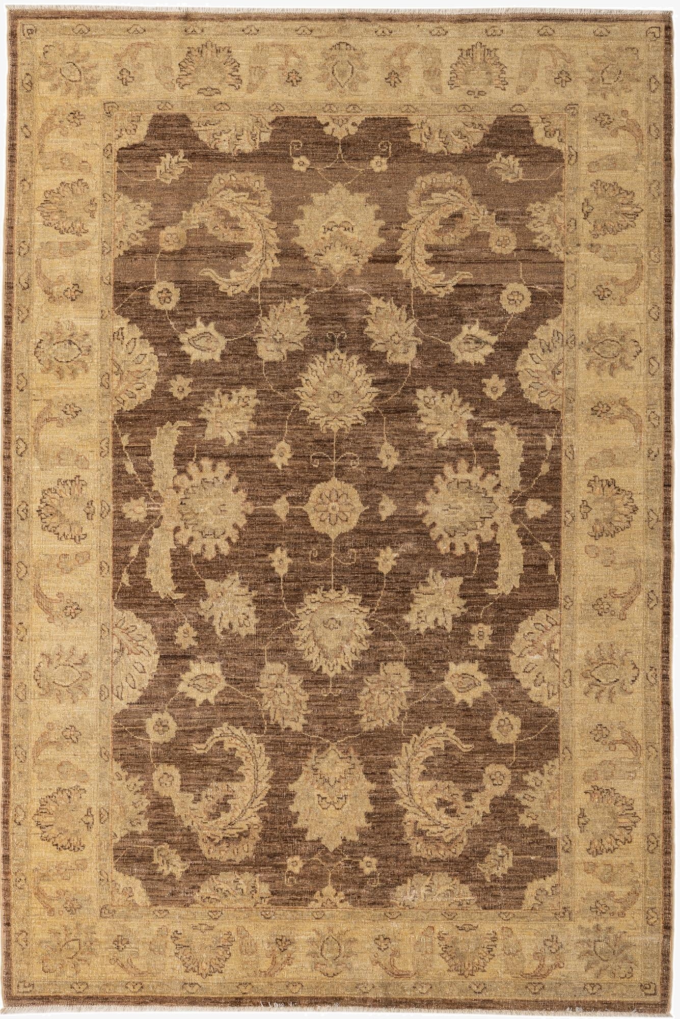 5' x 7' 8  Hand Knotted Peshawar Ziegler Rug