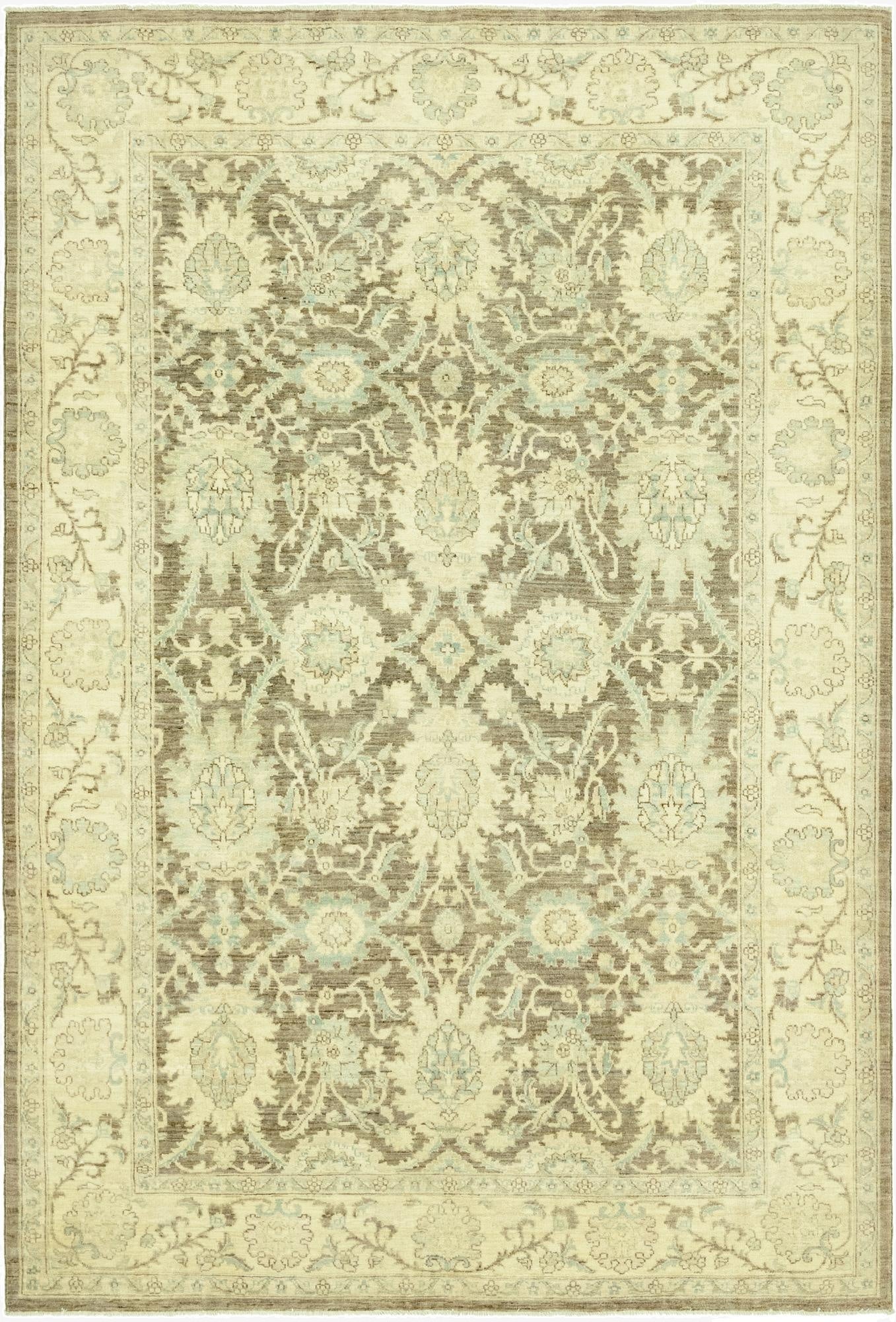 6' 6 x 9' 5  Hand Knotted Peshawar Ziegler Rug