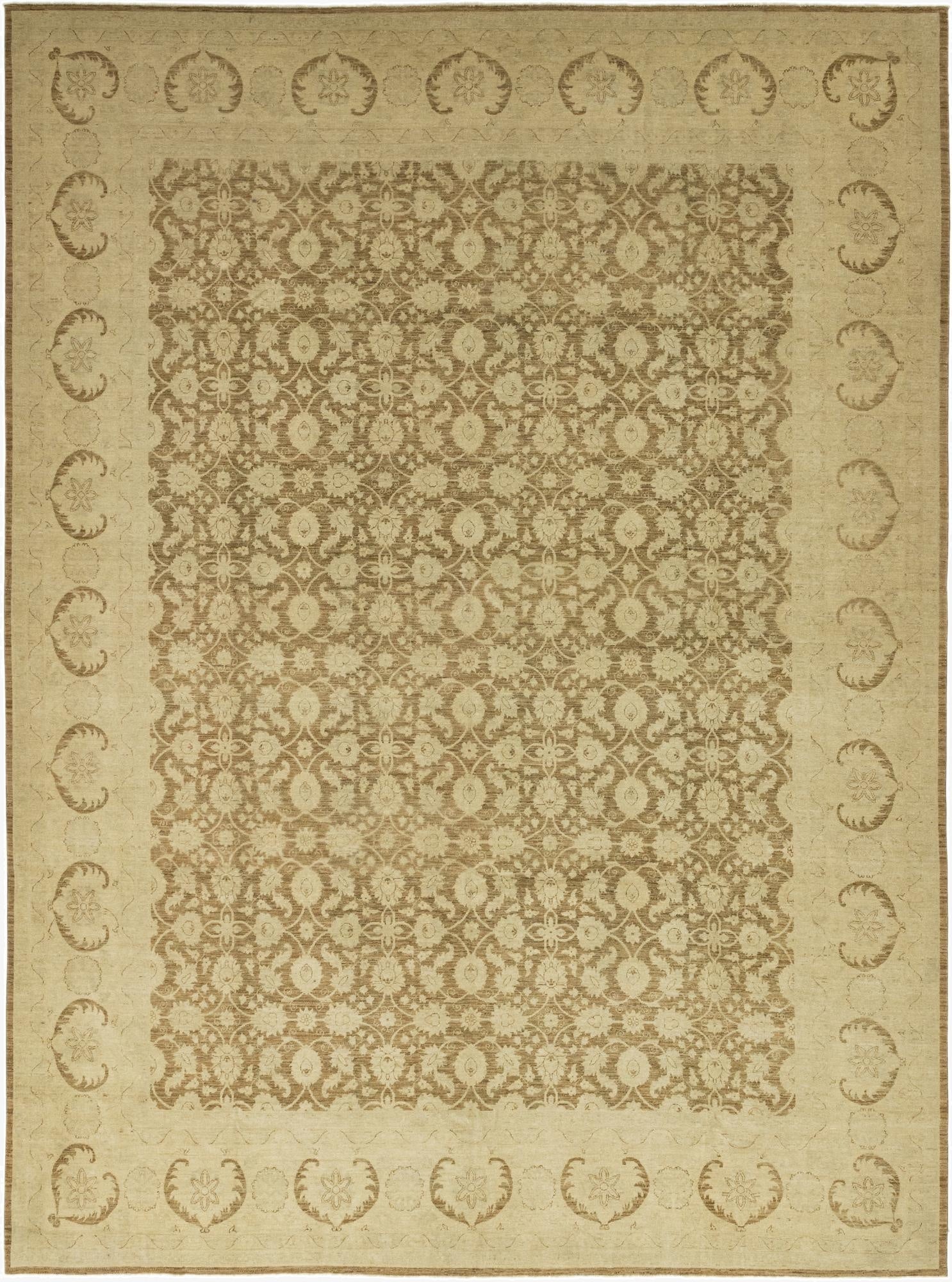 13' 2 x 17' 7  Hand Knotted Peshawar Ziegler Rug