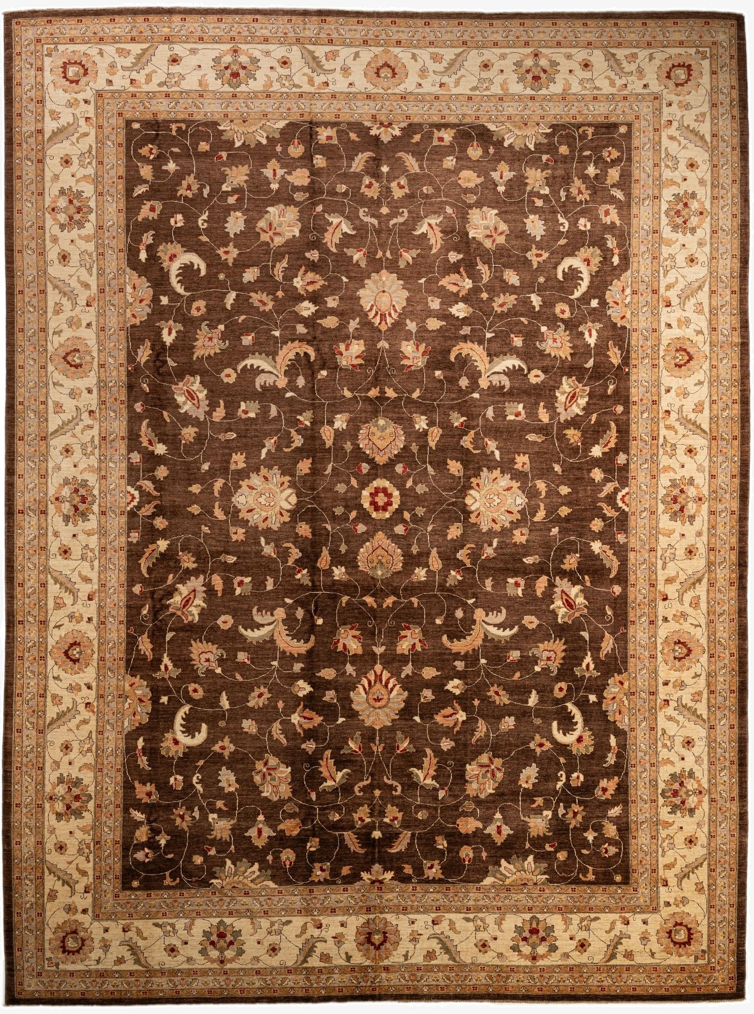 13' 5 x 17' 10  Hand Knotted Peshawar Ziegler Wool Rug