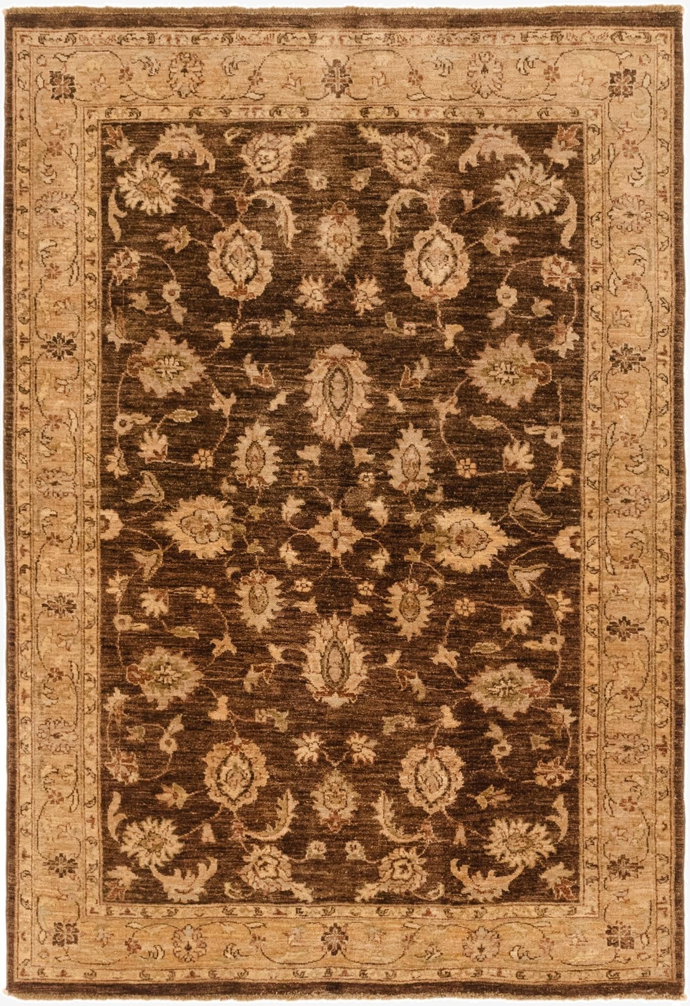 5' 2 x 7' 6  Hand Knotted Peshawar Ziegler Rug