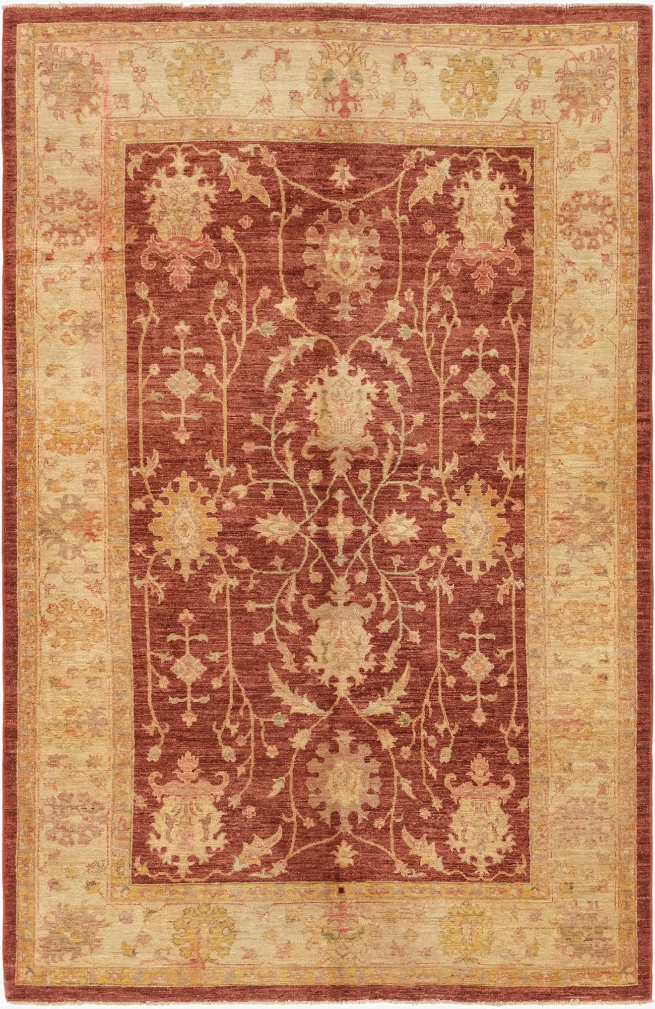 5' 7 x 8' 10  Hand Knotted Peshawar Ziegler Rug