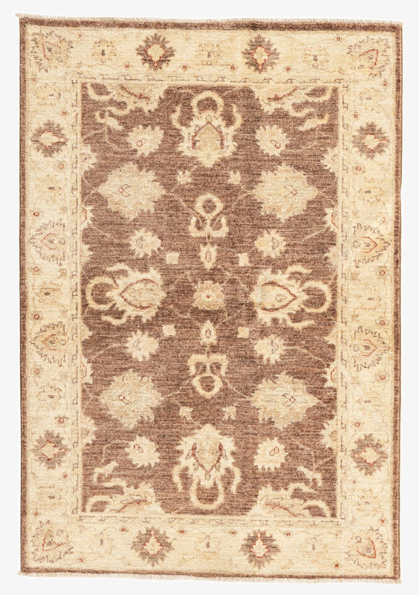 3' 4 x 4' 10  Hand Knotted Peshawar Ziegler Rug