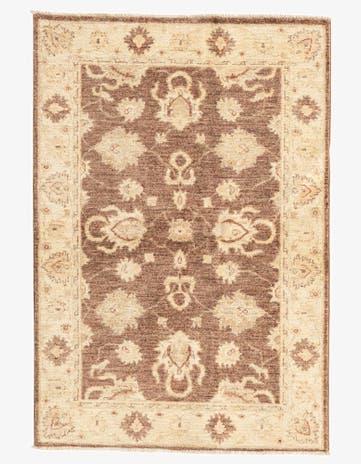 3' 4 x 4' 10 Hand Knotted Peshawar Ziegler Rug