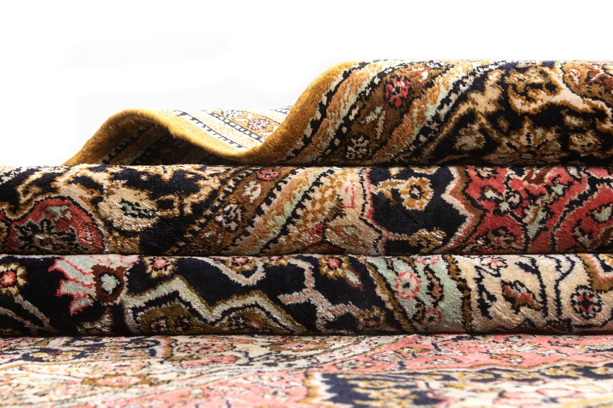 3' 6 x 5' 10 Hand Knotted Qom Silk Persian Rug