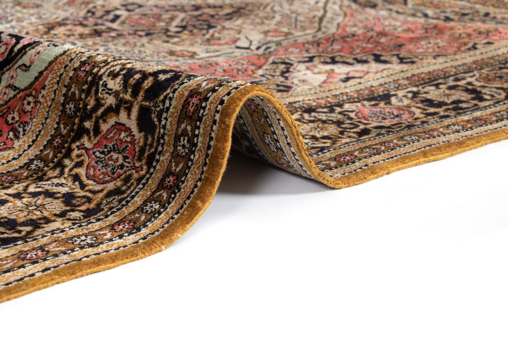 3' 6 x 5' 10 Hand Knotted Qom Silk Persian Rug