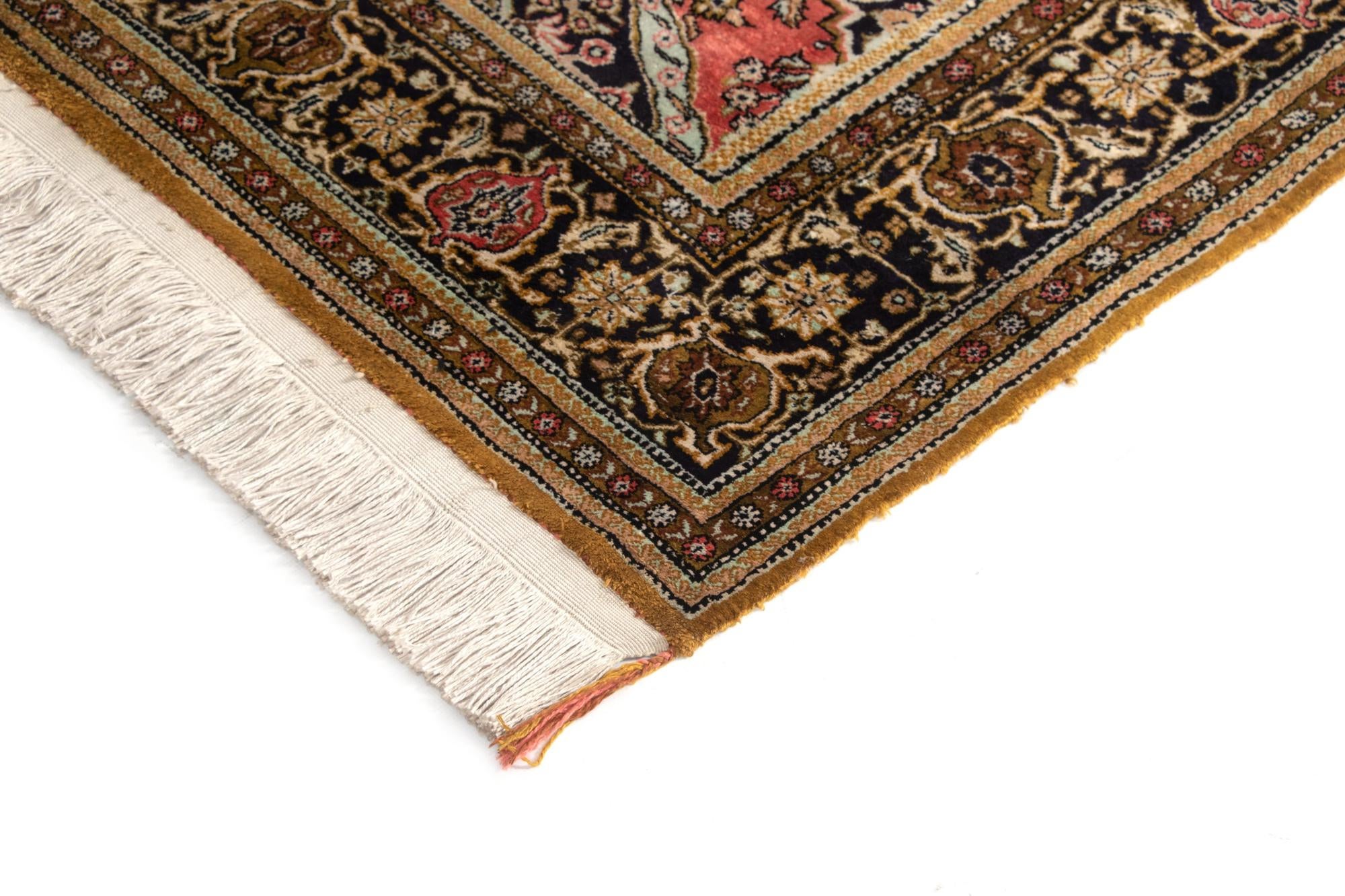 3' 6 x 5' 10 Hand Knotted Qom Silk Persian Rug
