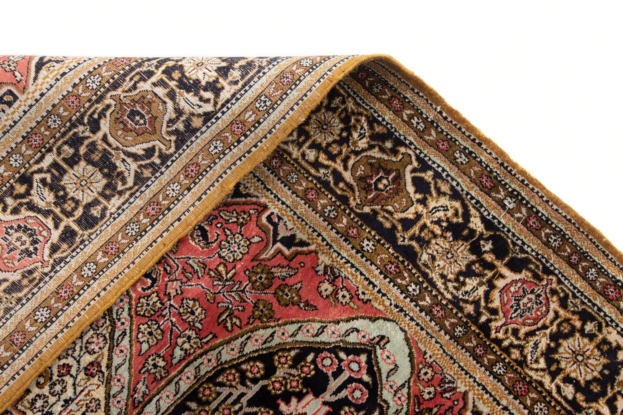 3' 6 x 5' 10 Hand Knotted Qom Silk Persian Rug