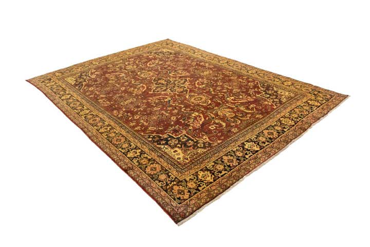 8' 9 x 12' 1 Hand Knotted Sarough Persian Wool Rug