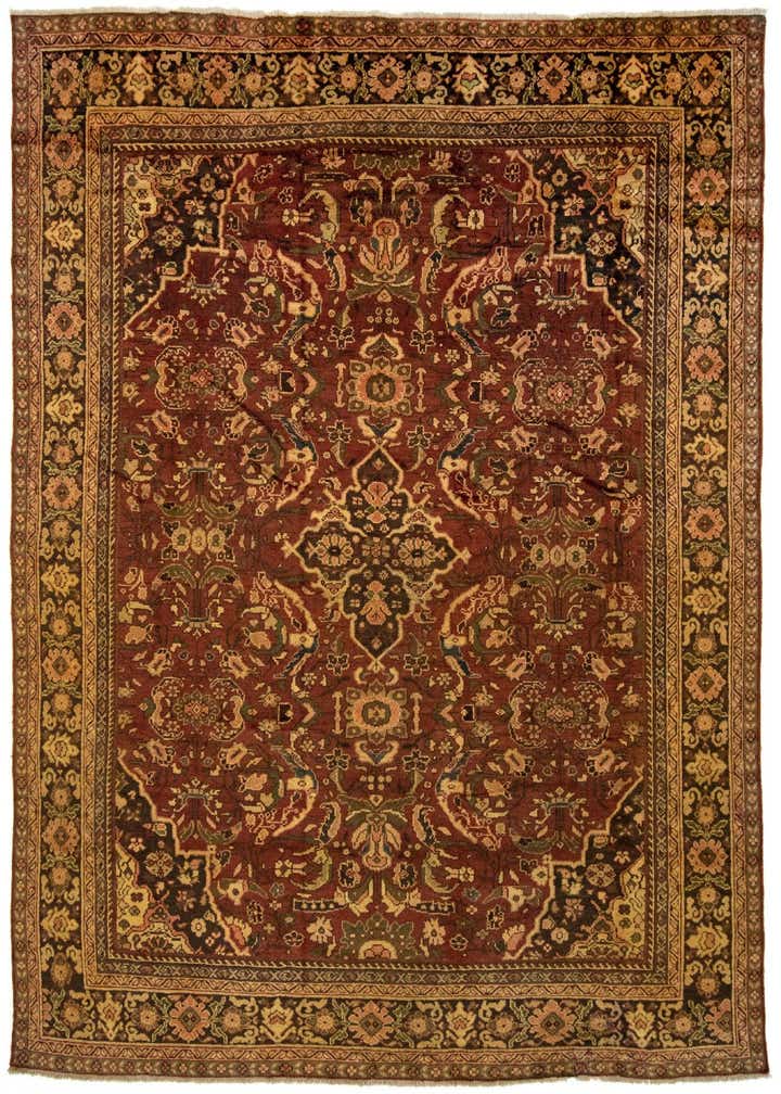 8' 9 x 12' 1 Hand Knotted Sarough Persian Wool Rug