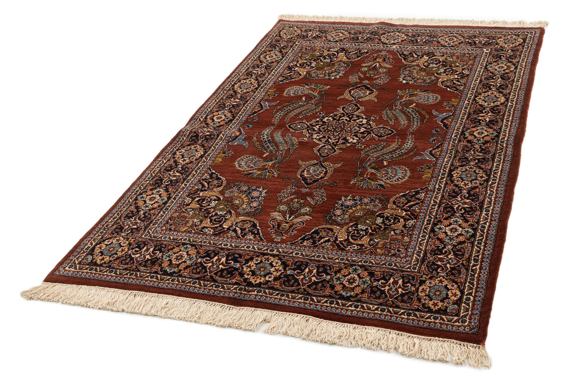 4' 5 x 7' 2 Hand Knotted Sarough Wool Rug