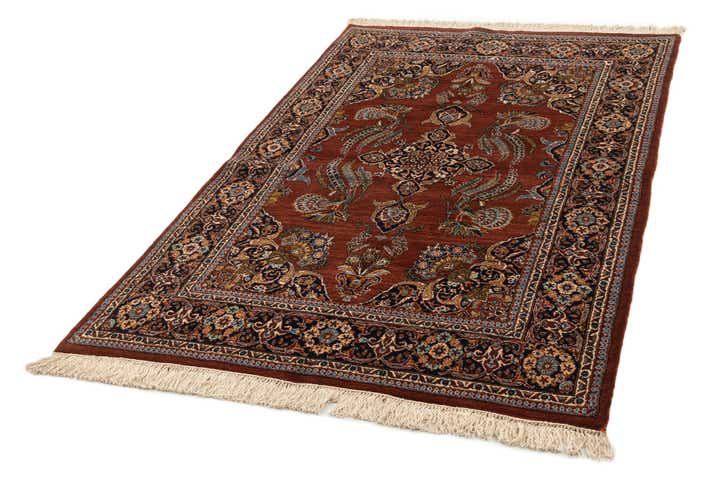 4' 5 x 7' 2 Hand Knotted Sarough Wool Rug