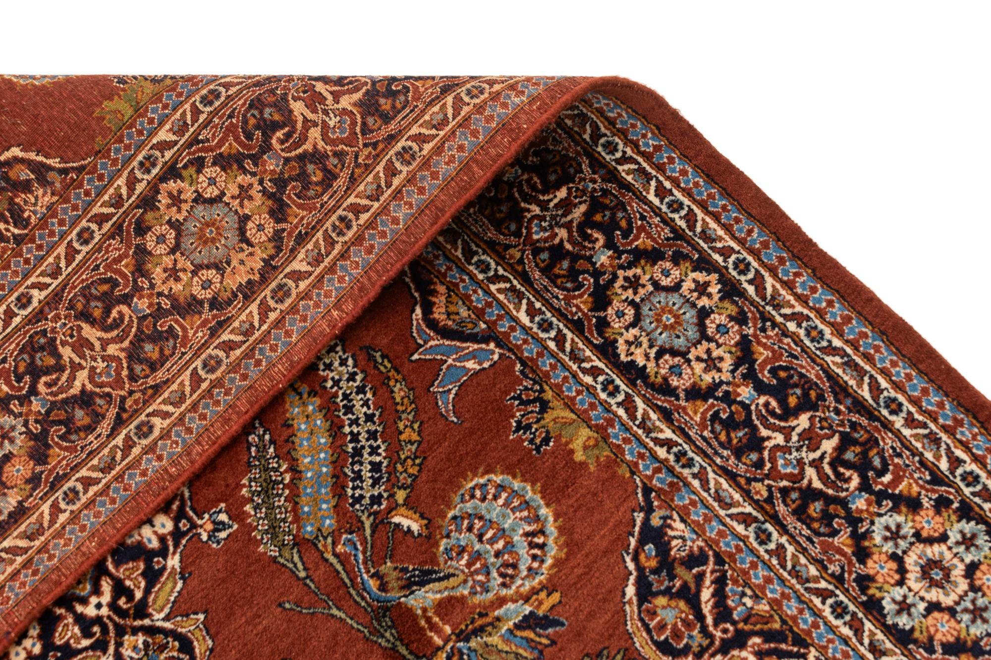 4' 5 x 7' 2 Hand Knotted Sarough Wool Rug