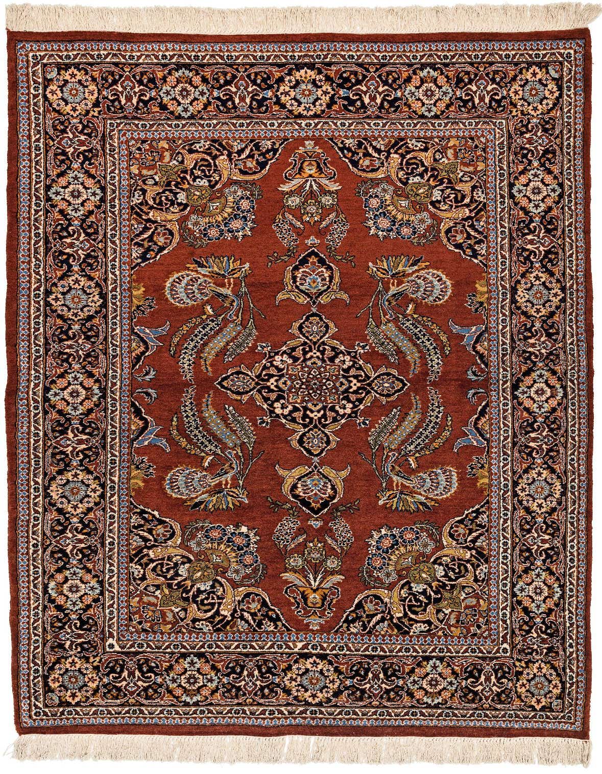4' 5 x 7' 2 Hand Knotted Sarough Wool Rug