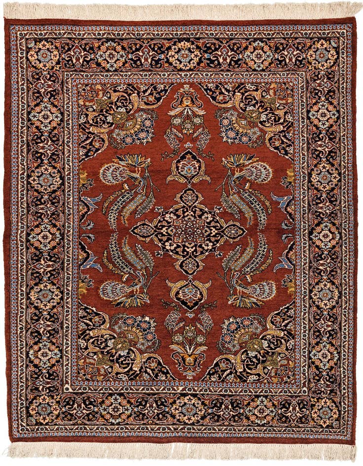 Detail image of 4' 5 x 7' 2 Hand Knotted Sarough Wool Rug
