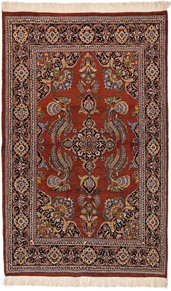 Detail image of 4' 5 x 7' 2 Hand Knotted Sarough Wool Rug
