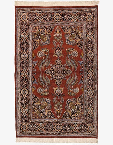 4' 5 x 7' 2 Hand Knotted Sarough Wool Rug