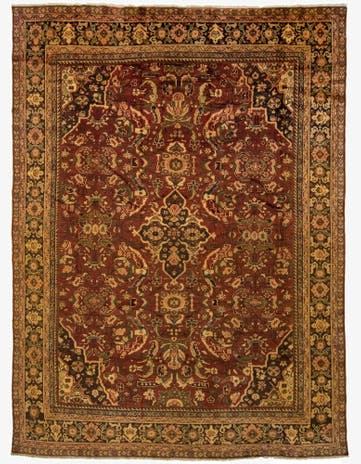 8' 9 x 12' 1 Hand Knotted Sarough Persian Wool Rug