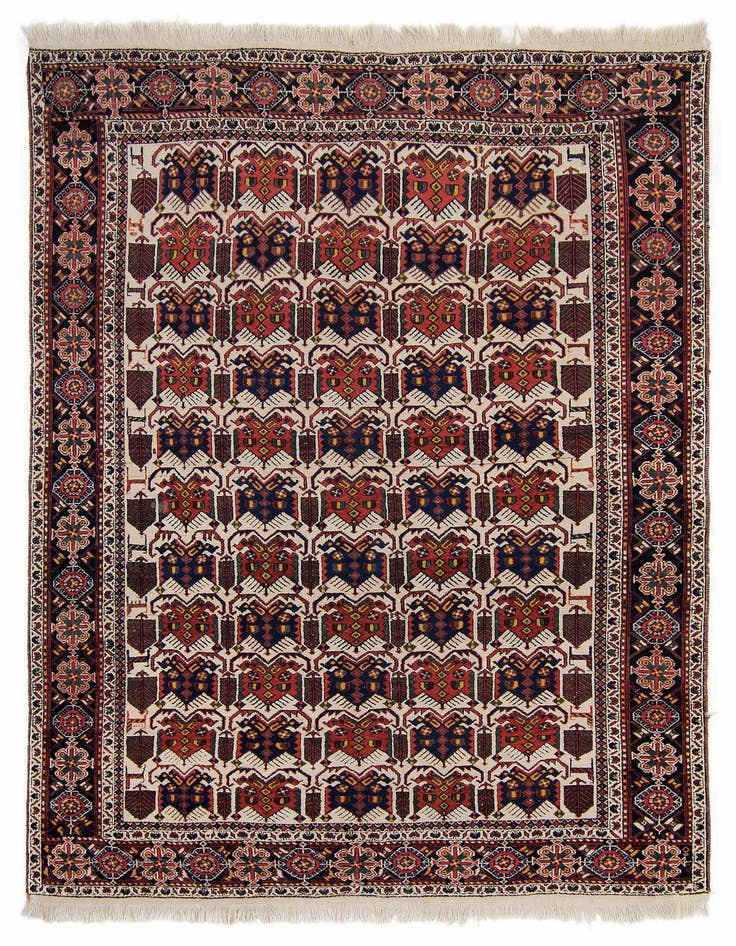 Detail image of 4' 11 x 6' 5 Hand Knotted Shahrebabek Wool Rug