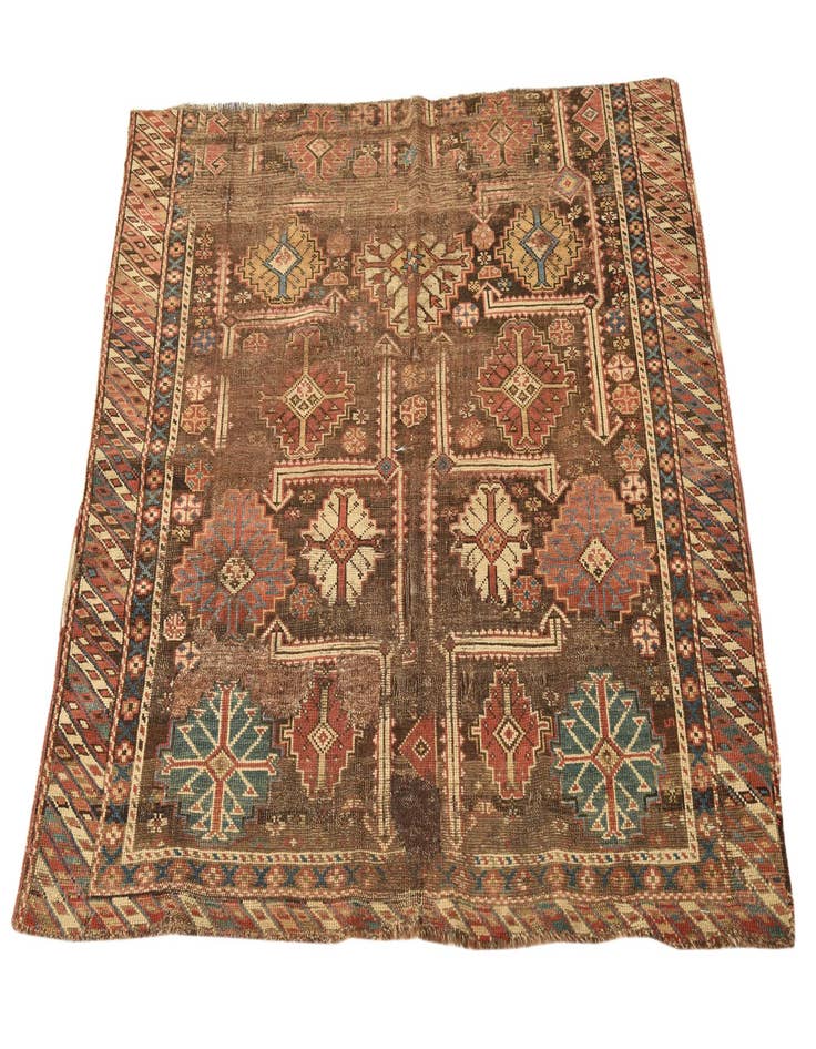 Detail image of 3' 4 x 3' 9  Hand Knotted Shirvan Persian Wool Rug