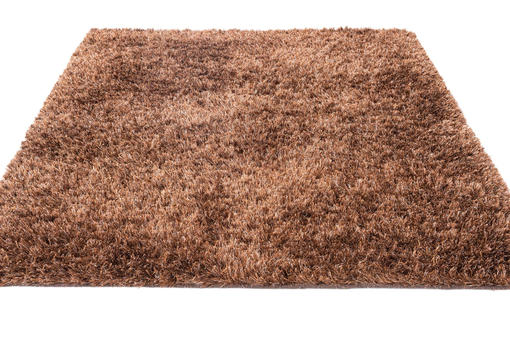 5' 2 x 6' 7 Hand Knotted Solid Shag Rug