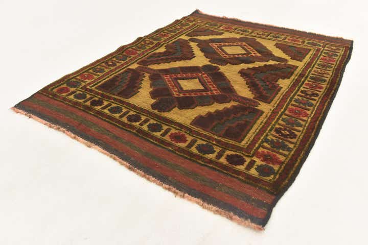 3' x 4' Hand Knotted Sumak Wool Rug