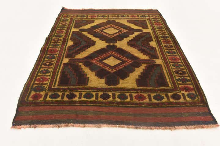 3' x 4' Hand Knotted Sumak Wool Rug