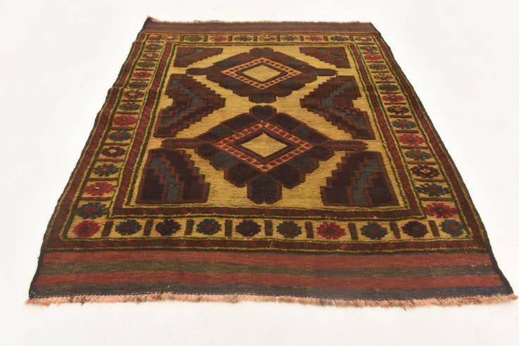Detail image of 3' x 4' Hand Knotted Sumak Wool Rug