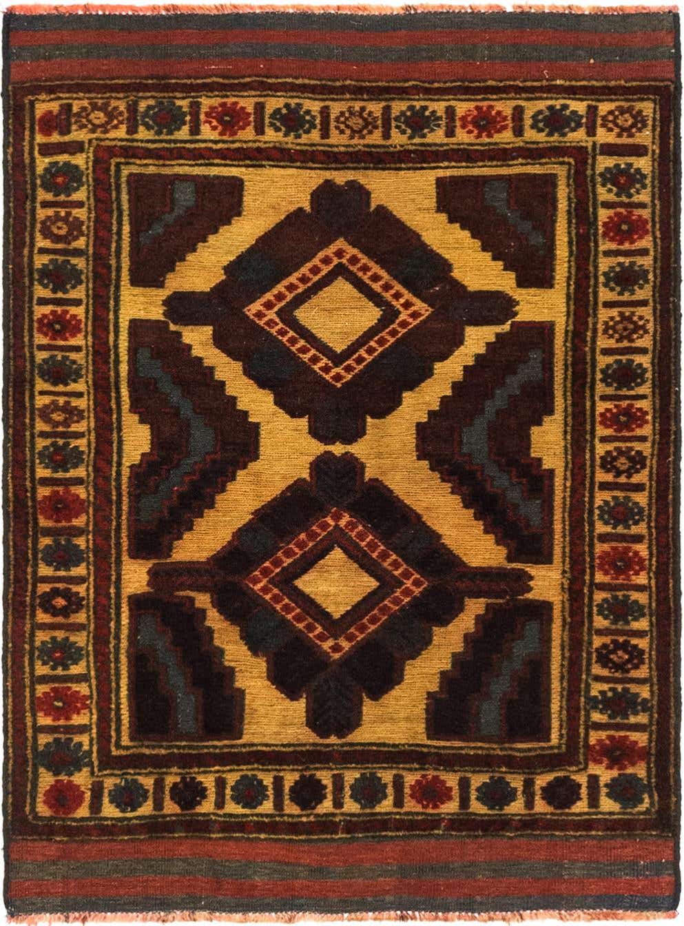3' x 4' Hand Knotted Sumak Wool Rug