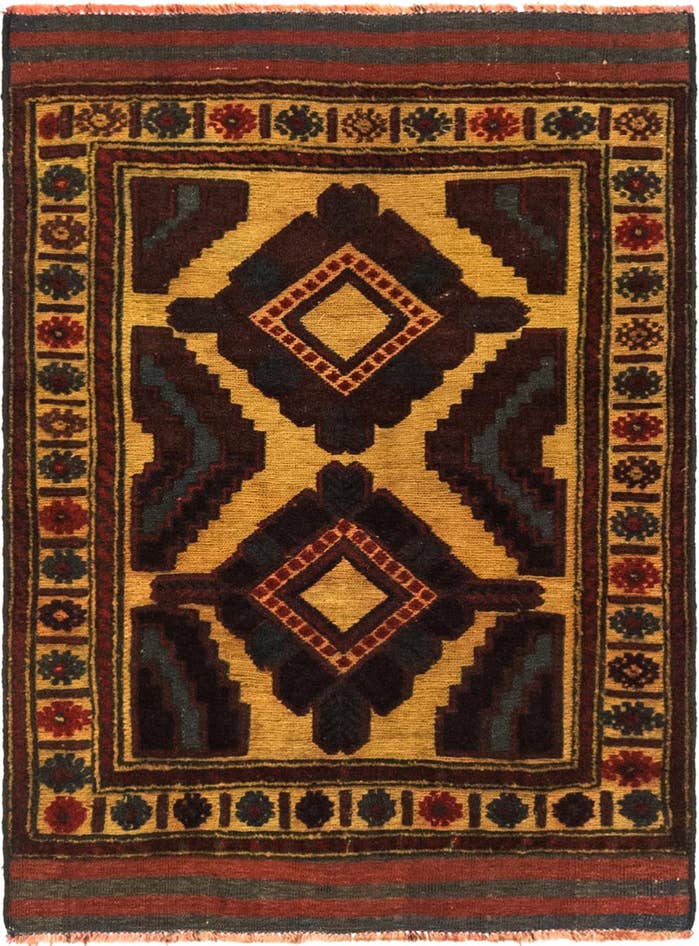 Detail image of 3' x 4' Hand Knotted Sumak Wool Rug