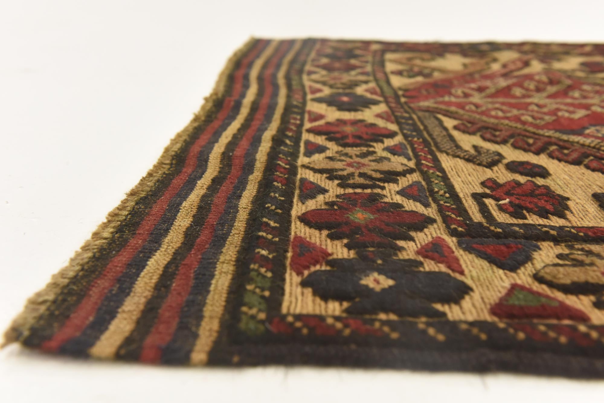 3' x 4' 4 Hand Knotted Sumak Wool Rug
