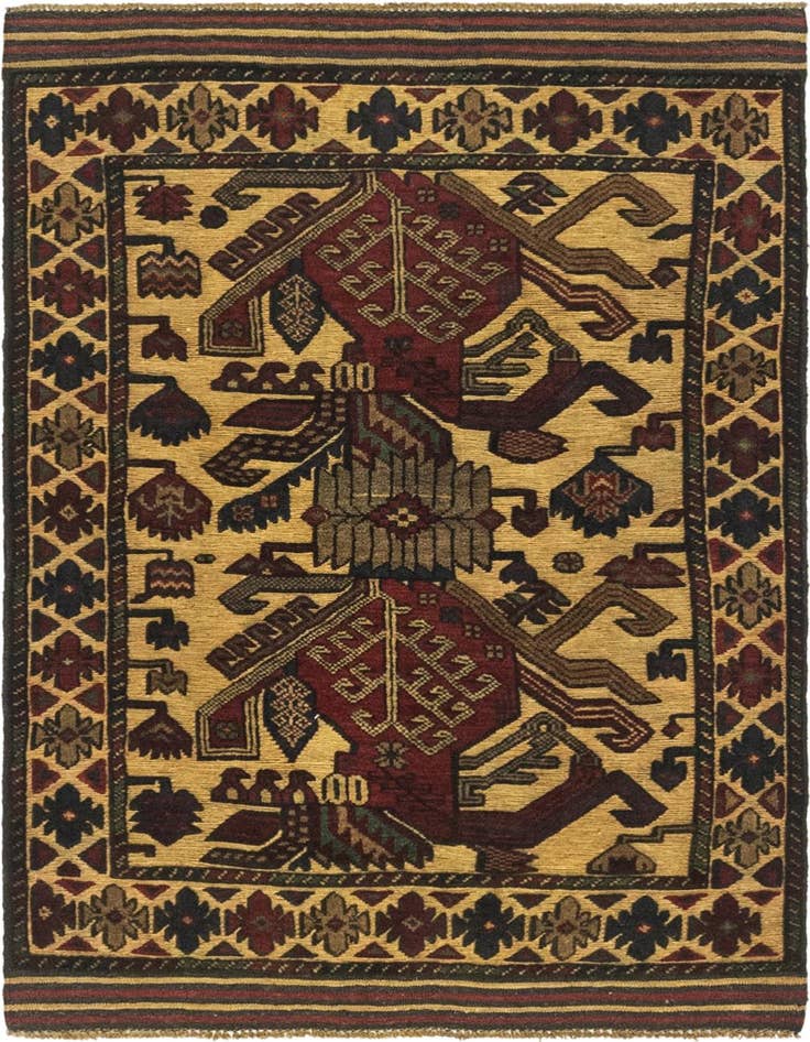 Detail image of 3' x 4' 4 Hand Knotted Sumak Wool Rug