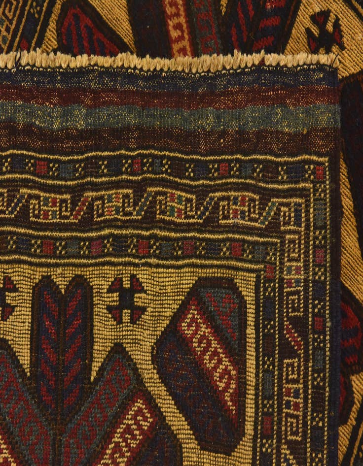 Detail image of 2' 8 x 4' 3  Hand Knotted Sumak Wool Rug