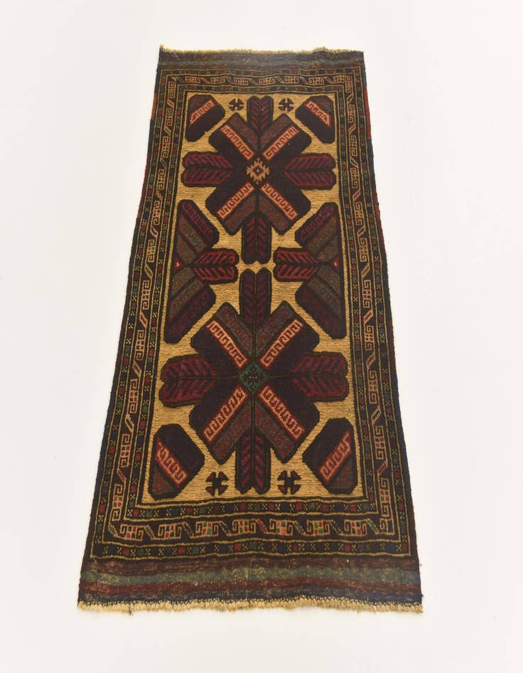 Detail image of 2' 8 x 4' 3 Hand Knotted Sumak Wool Rug